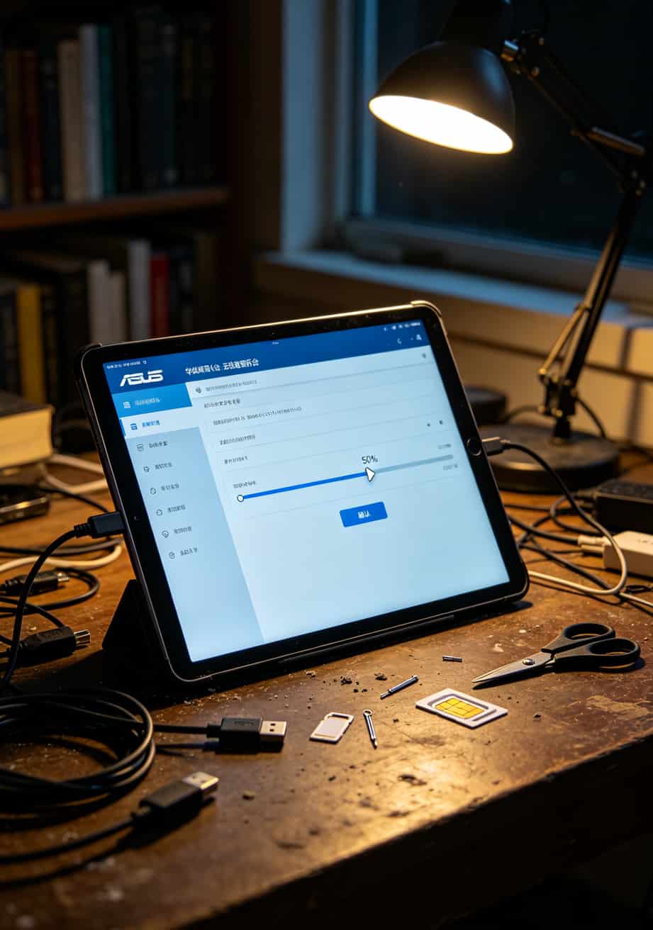 华硕随身WiFi+霸王卡流量卡折腾记:激活、避坑、省钱全在这儿了 华硕管理后台发射功率设置,显示调整为50%