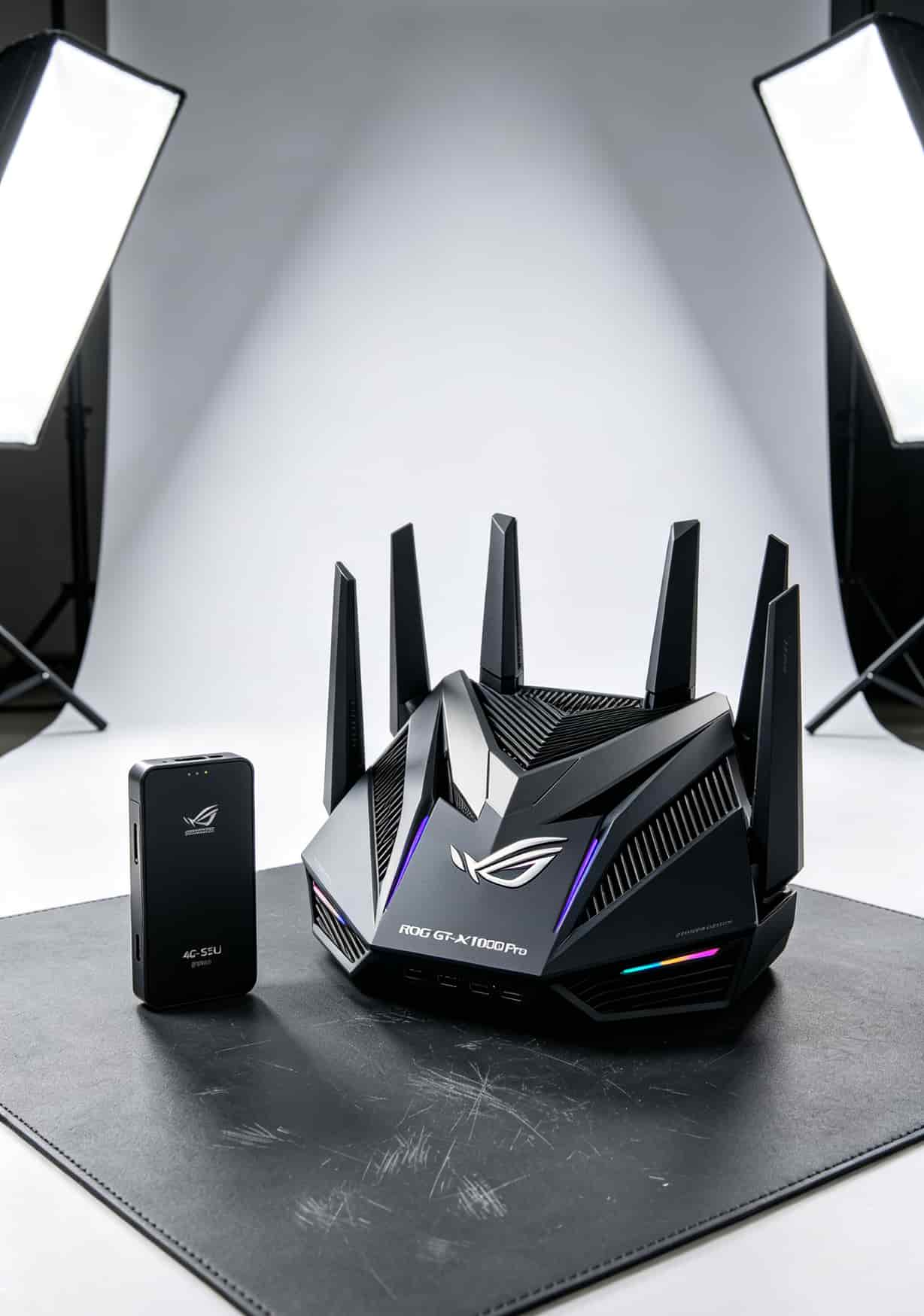华硕随身WiFi+霸王卡流量卡折腾记:激活、避坑、省钱全在这儿了 华硕4G-AC55U和ROG GT-AX11000Pro大小对比图