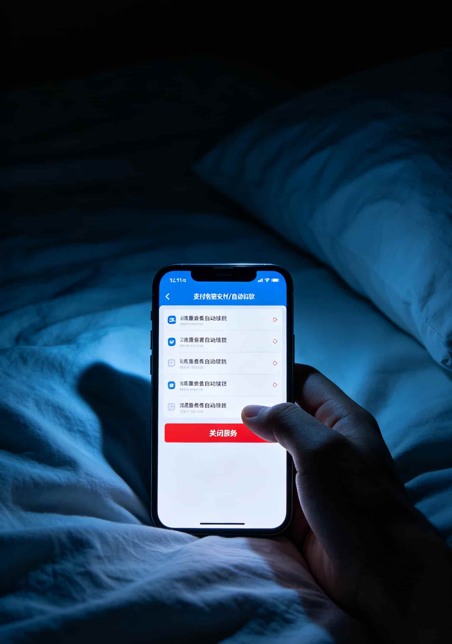 自动续费设置界面警告截图