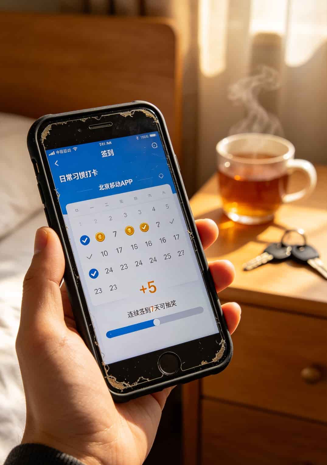 北京移动APP签到领金币页面截图