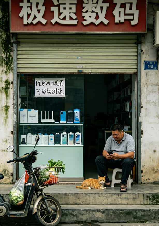 北流解放路极速数码店铺门头实拍