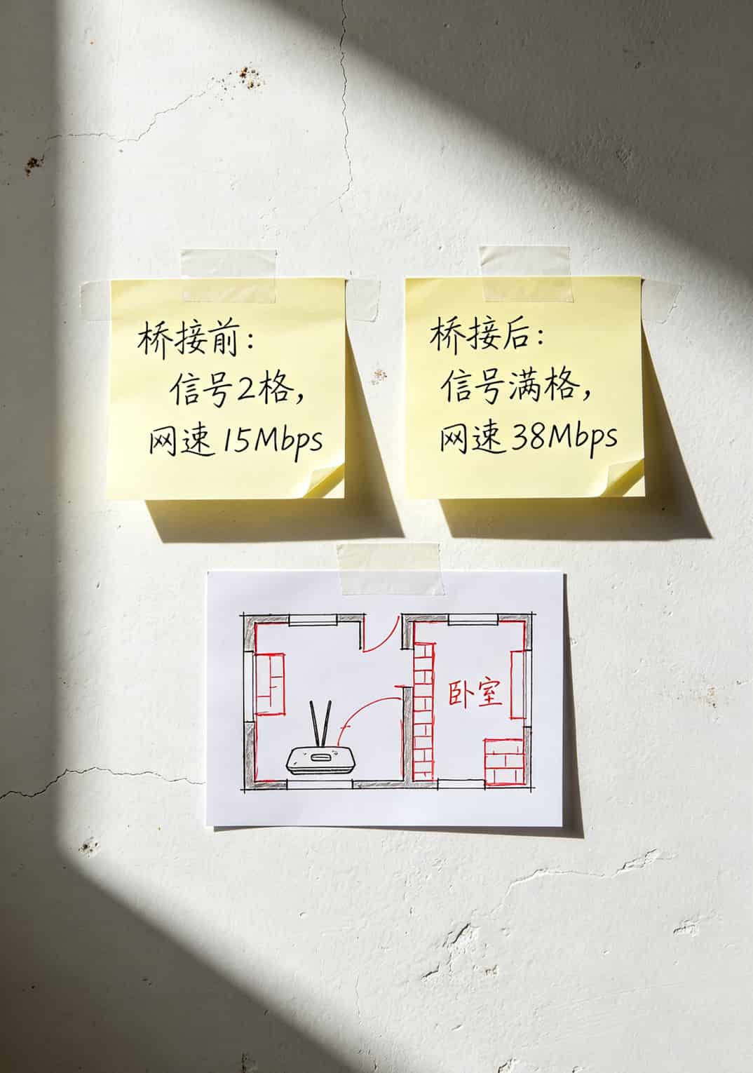 一张50元100g流量卡+华为随身WiFi,我替你们踩了半年坑,这是真实体验 桥接前后WiFi信号强度和网速对比数据图