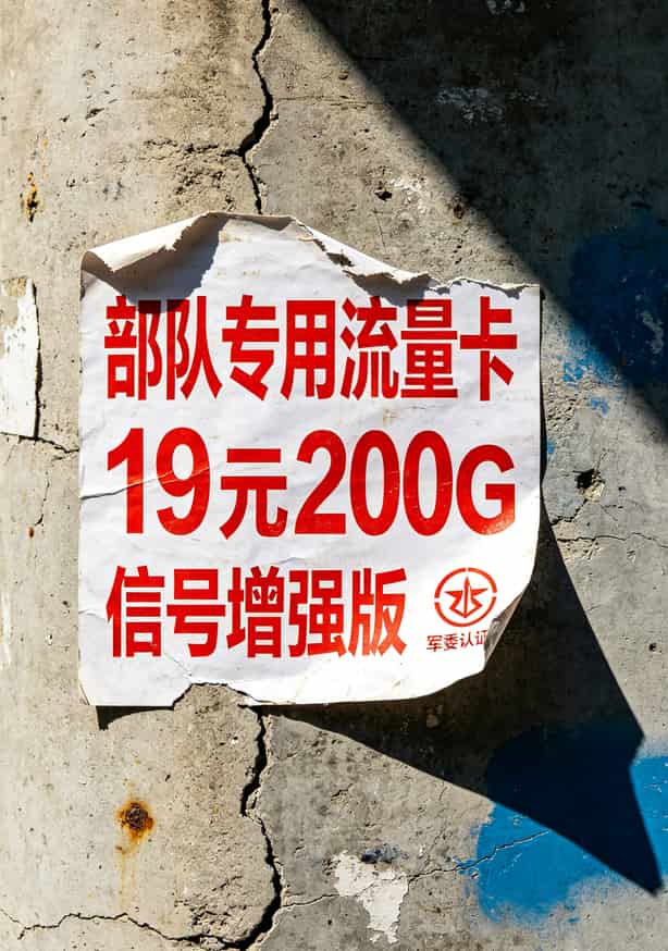 虚假“部队专用流量卡”广告警示图