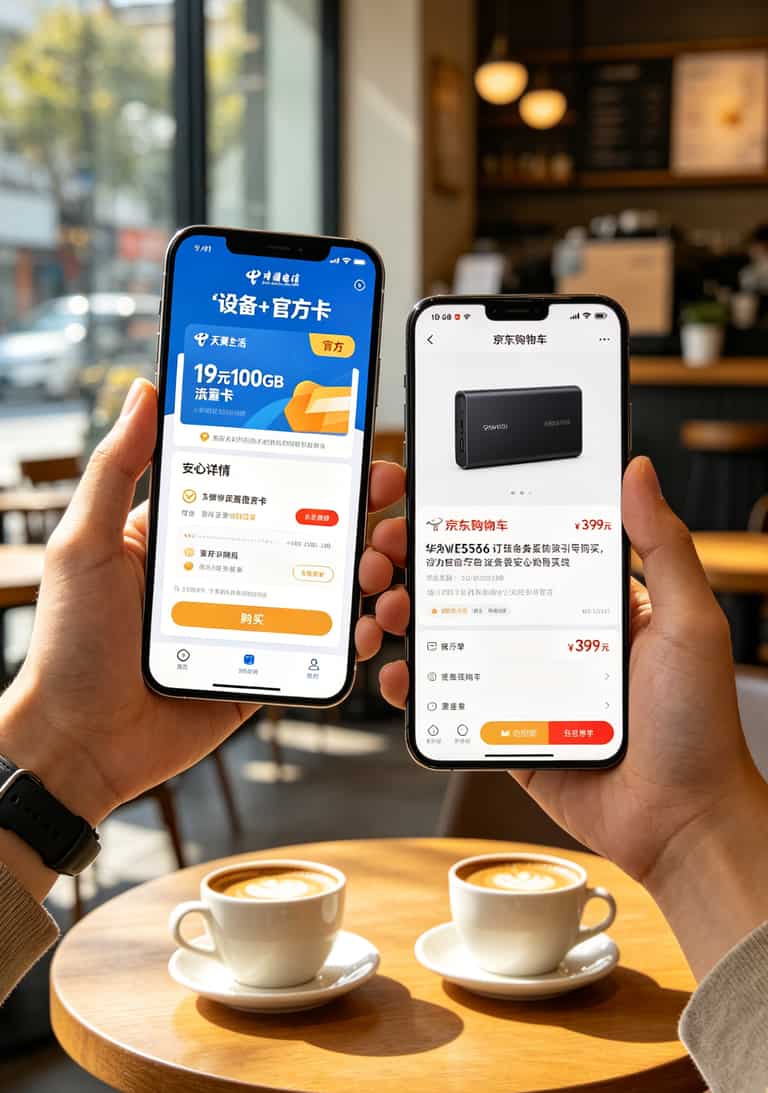 手机截图展示运营商APP购买流量卡界面
