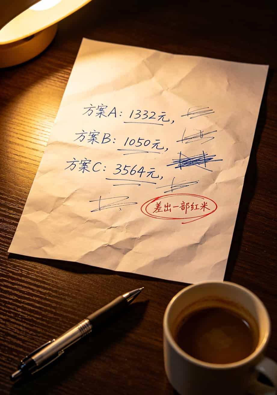 长春什么流量卡便宜?我半年踩了12个坑,最后就这三张能用 三年总成本对比手写计算草稿