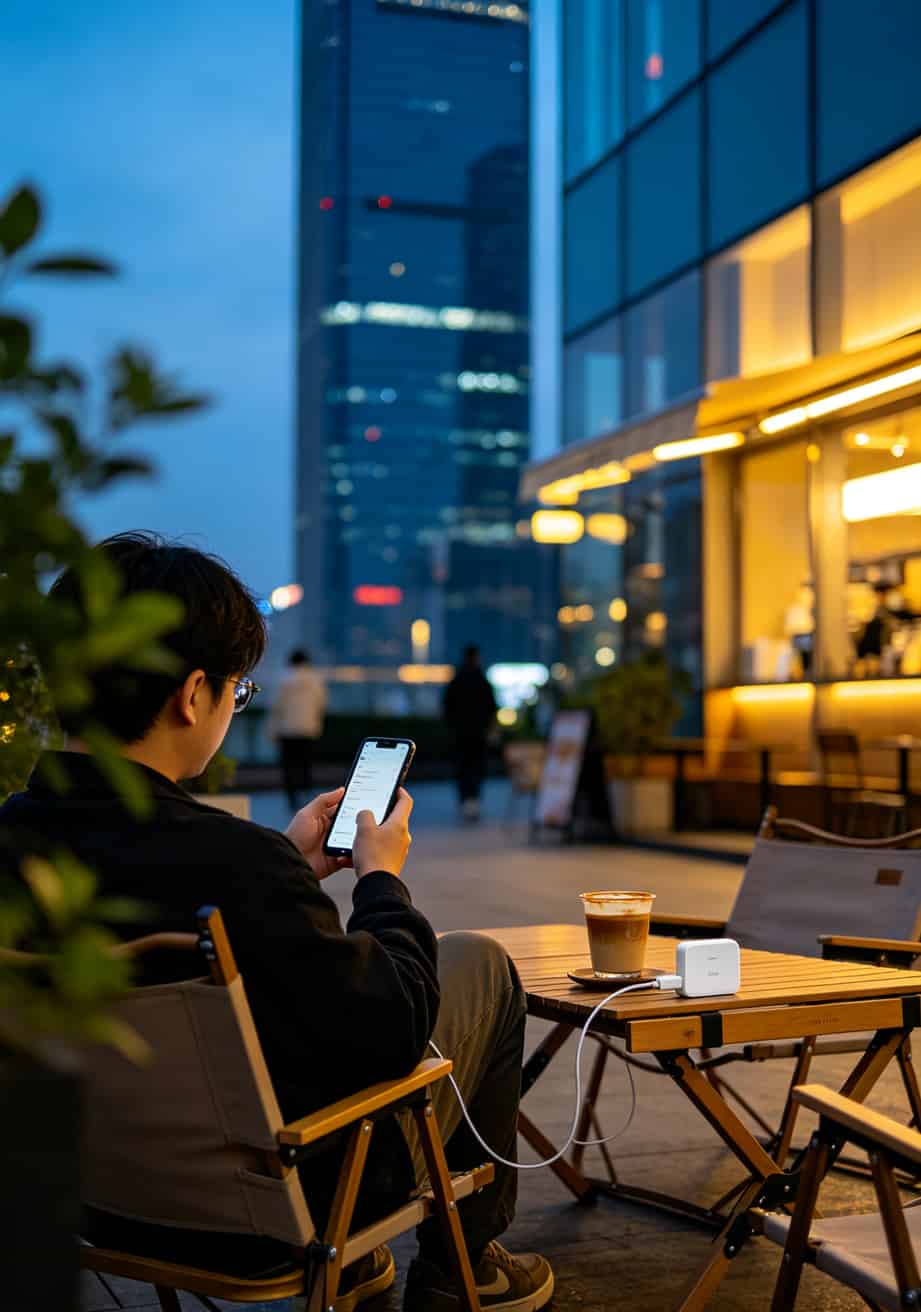 踩了大半年坑才搞懂:随身WiFi这么选最划算,**19元200g通用流量卡**真能省出一个亿 长沙ifs国金中心楼下,一个人拿着手机和随身WiFi在咖啡厅外面坐着上网