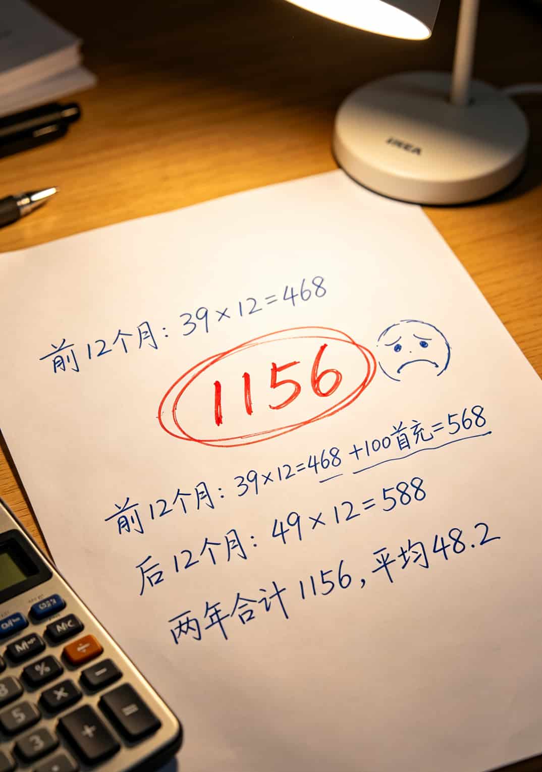 流量卡的水太深了!霸王移动流量卡到底能不能办?先看这3条结论 流量卡两年费用计算手写草稿图