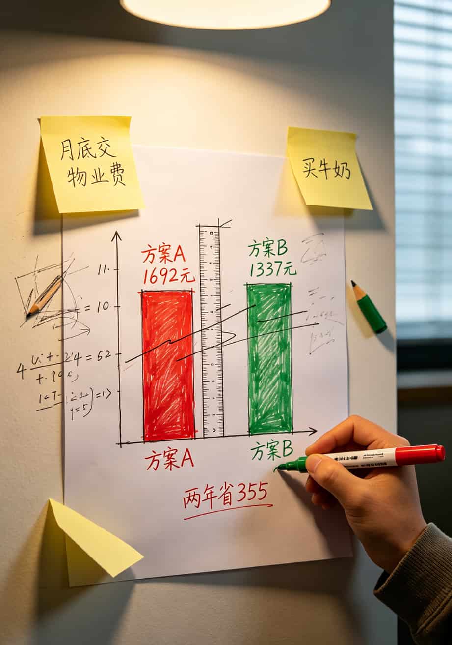 两年话费成本对比柱状图