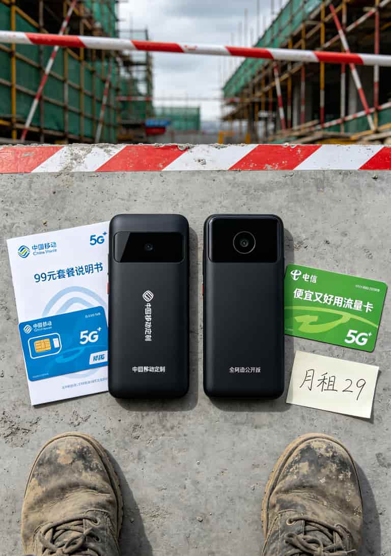 华为5G随身WiFi流量卡避坑指南:一张便宜又好用流量卡让我三年省两千 两台华为5G随身WiFi对比,一台显示‘中国移动定制’,一台显示‘全网通公开版’