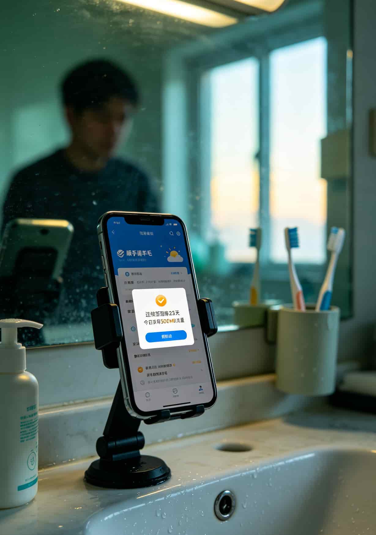 运营商App签到页面显示连续签到天数