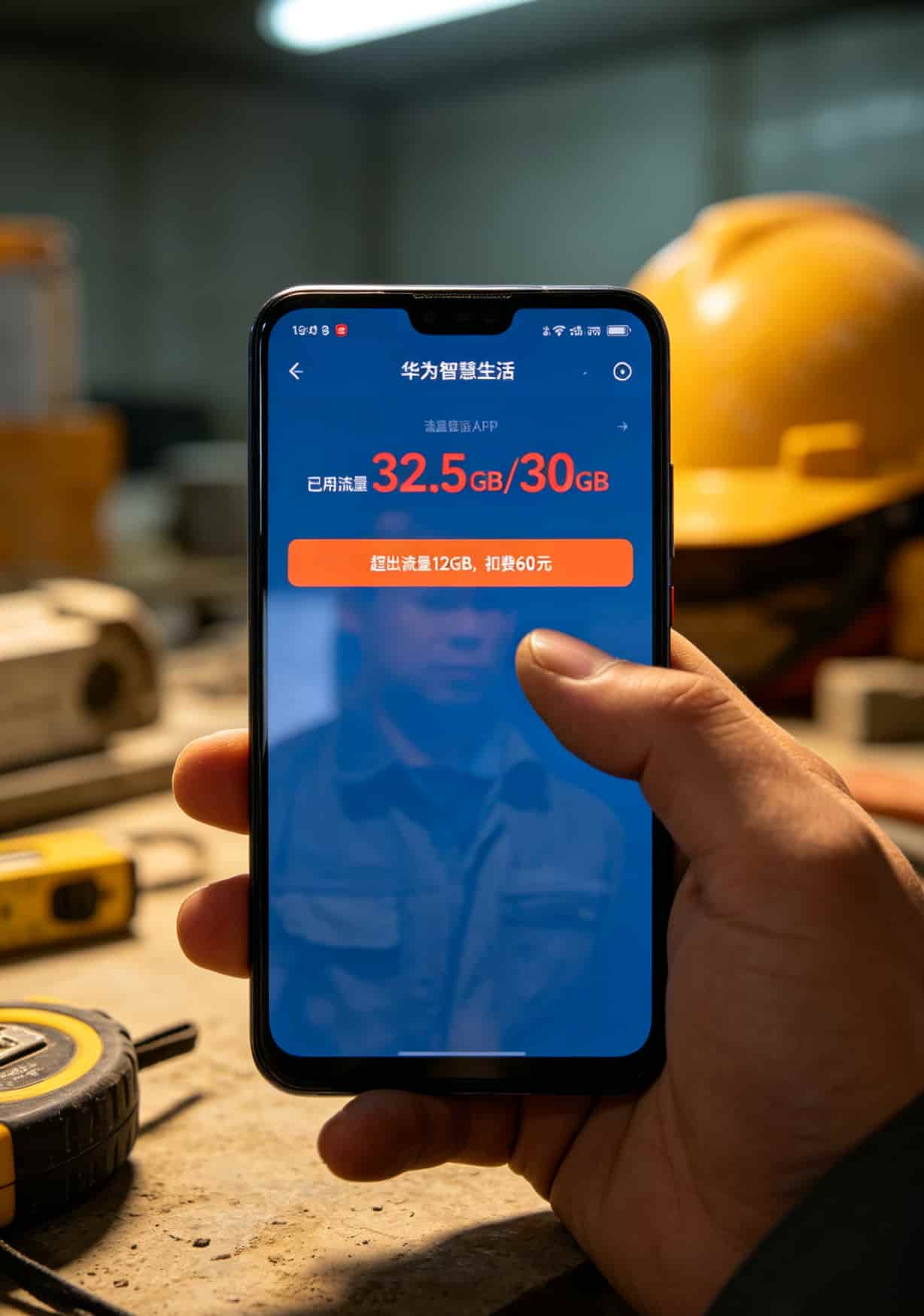 华为5G随身WiFi流量卡避坑指南:一张便宜又好用流量卡让我三年省两千 华为5G随身WiFi管理后台流量统计截图,显示当月已用流量和超出扣费记录