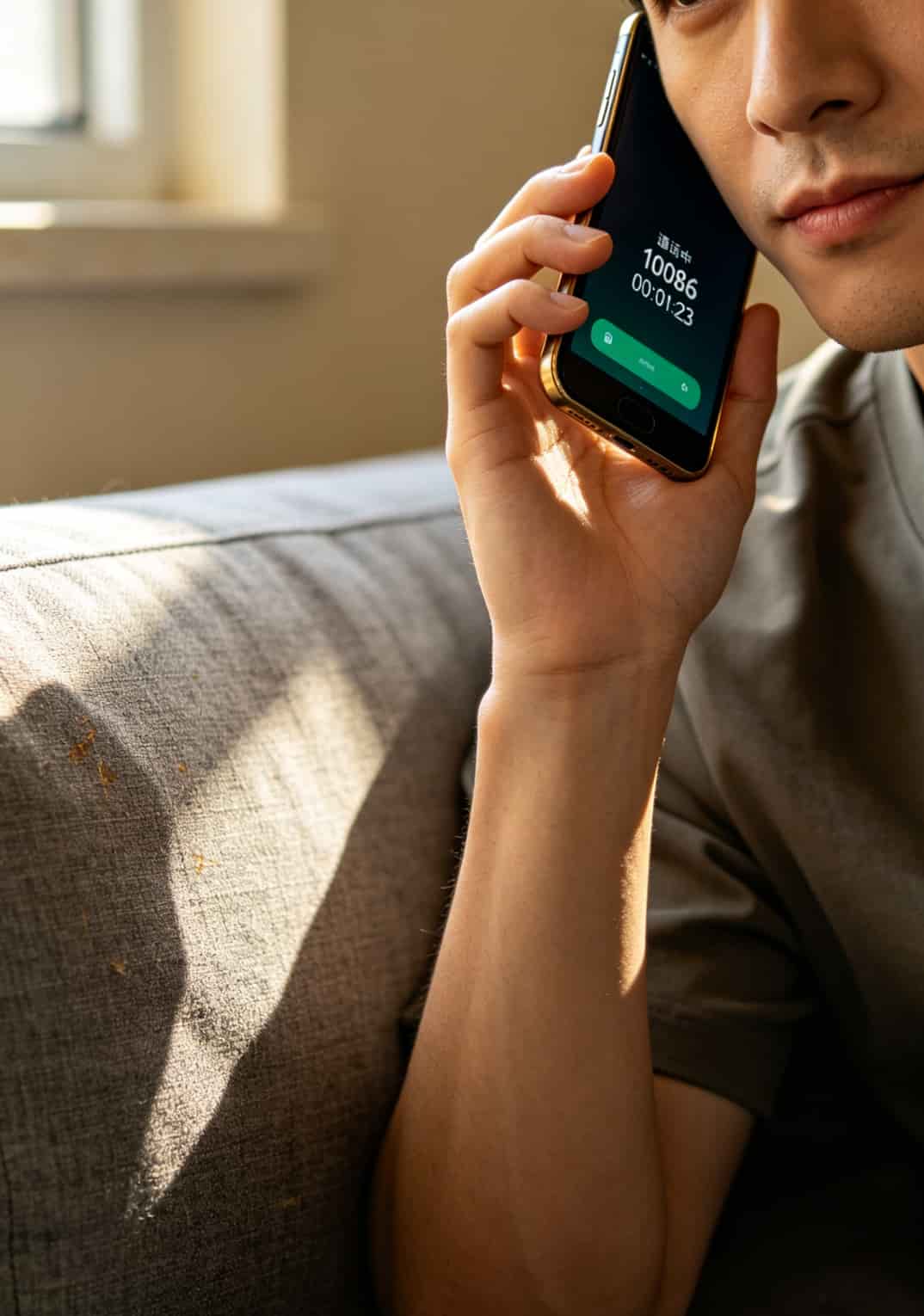 19元100g流量卡,我折腾半年终于搞明白了!靠谱的流量卡办理入口长这样 用户正在拨打运营商客服电话,手机屏幕显示10086通话中