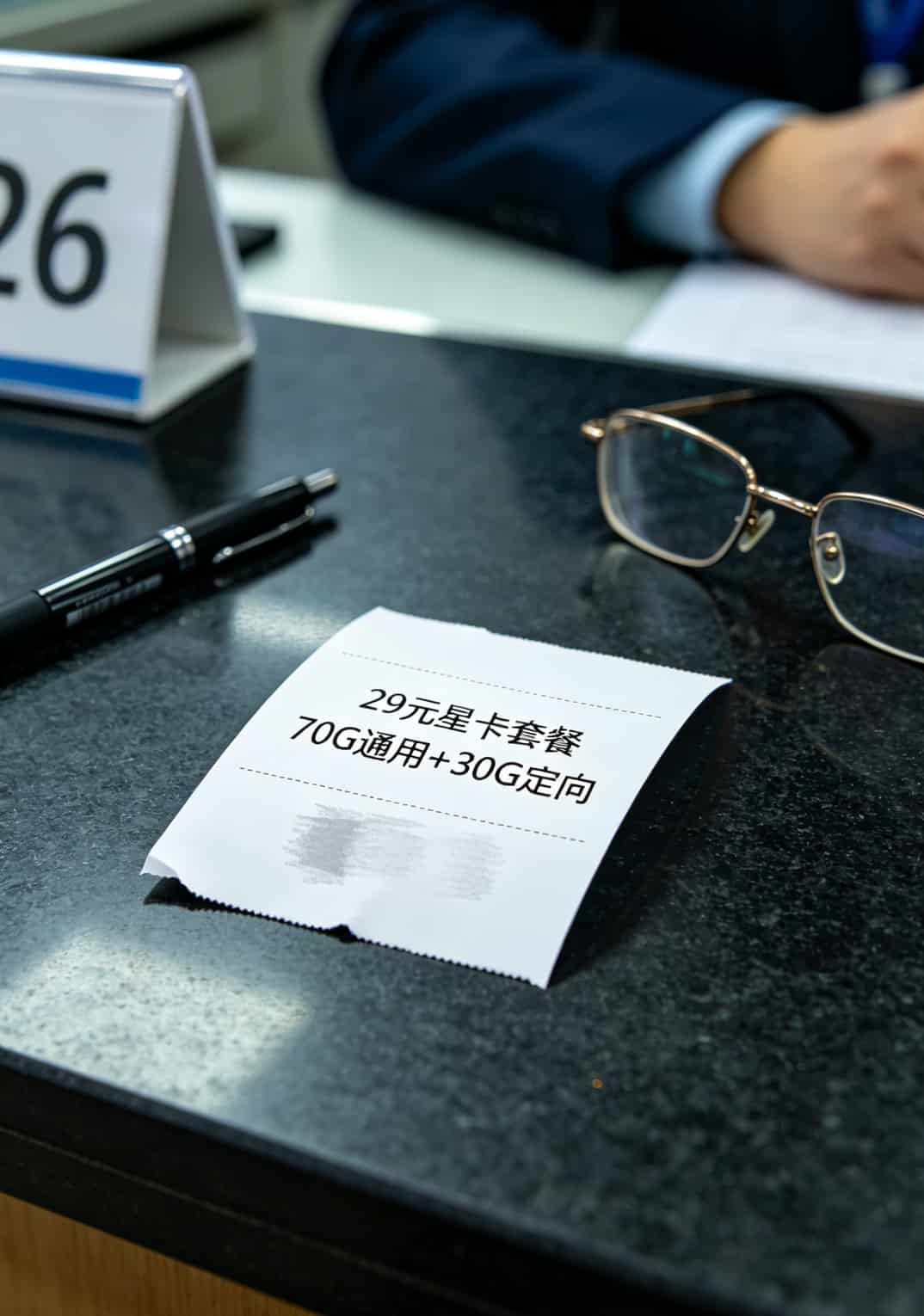 办个什么卡流量多?老张交了1000块学费,答案就这4个字:别贪便宜 电信营业厅柜台办理星卡套餐的收据小票