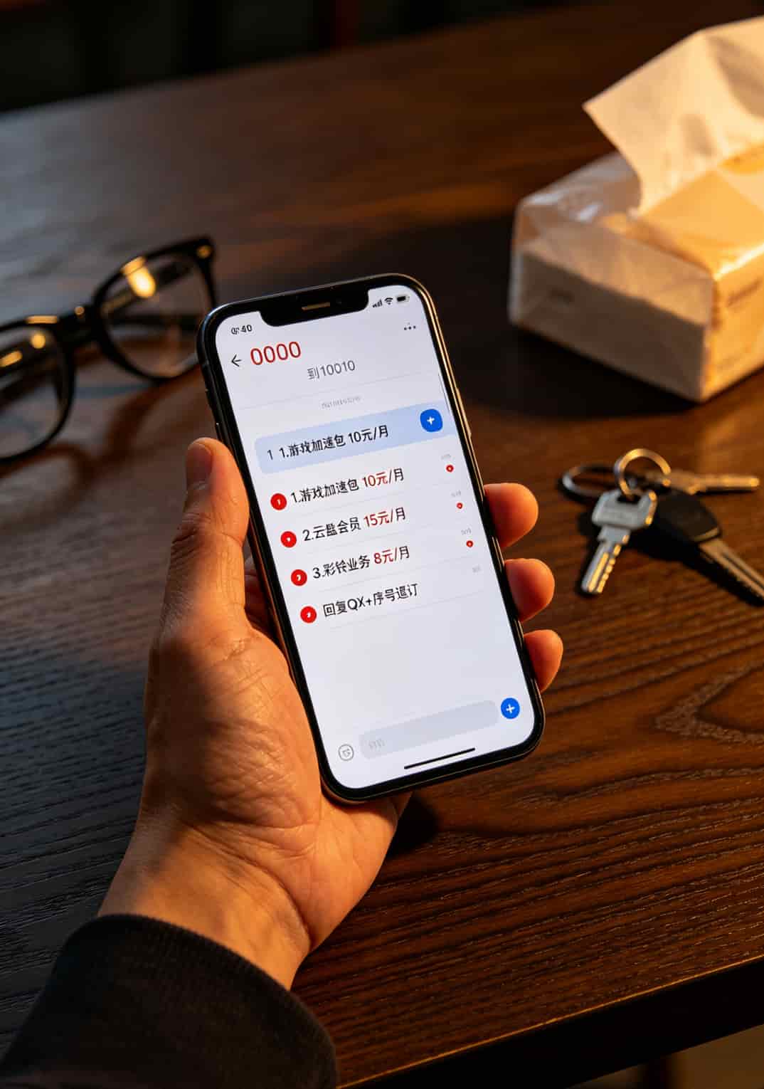 手机短信发送0000到10010退订增值业务界面