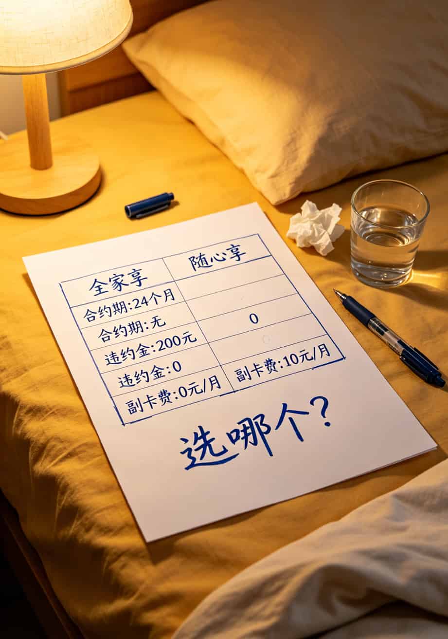 全家享套餐与随心享套餐对比表格