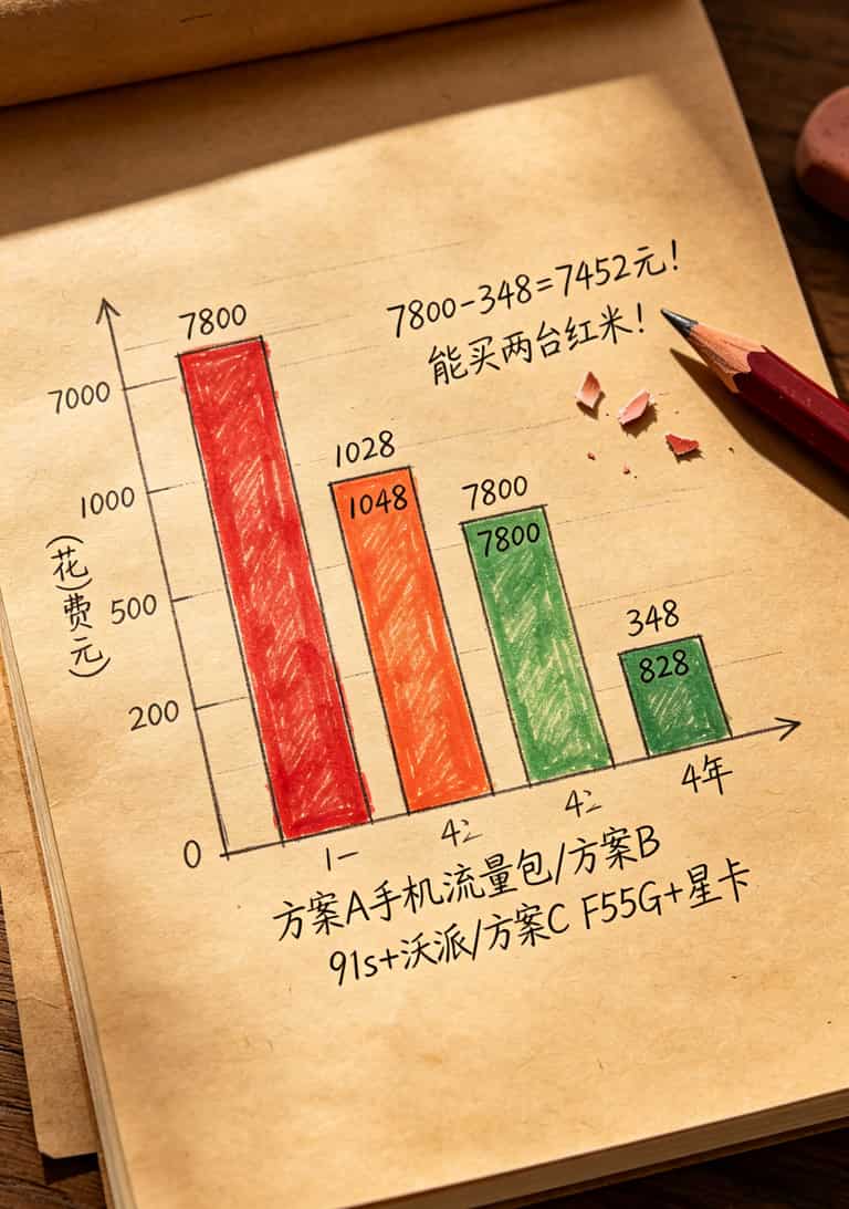 三种上网方案第一年和第二年总花费对比柱状图