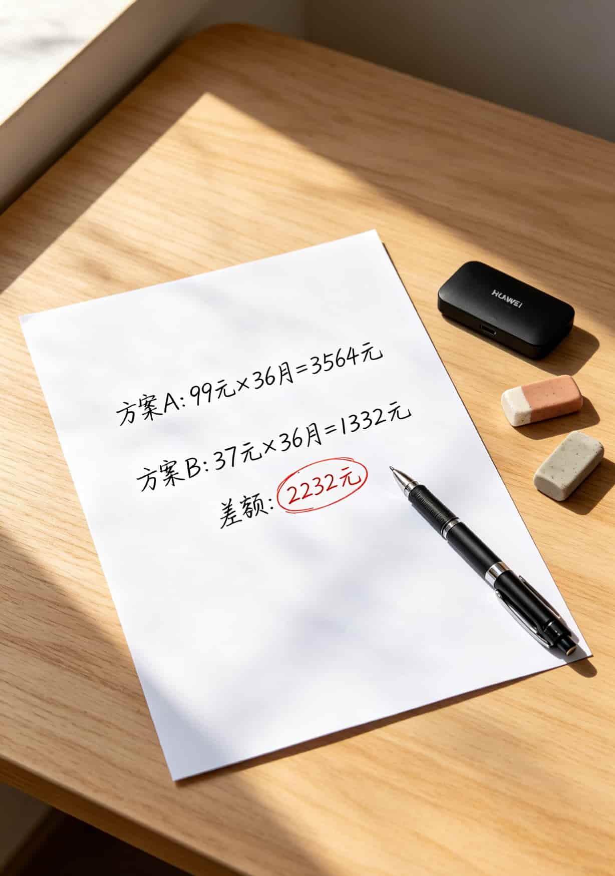 三年流量费用对比计算表格