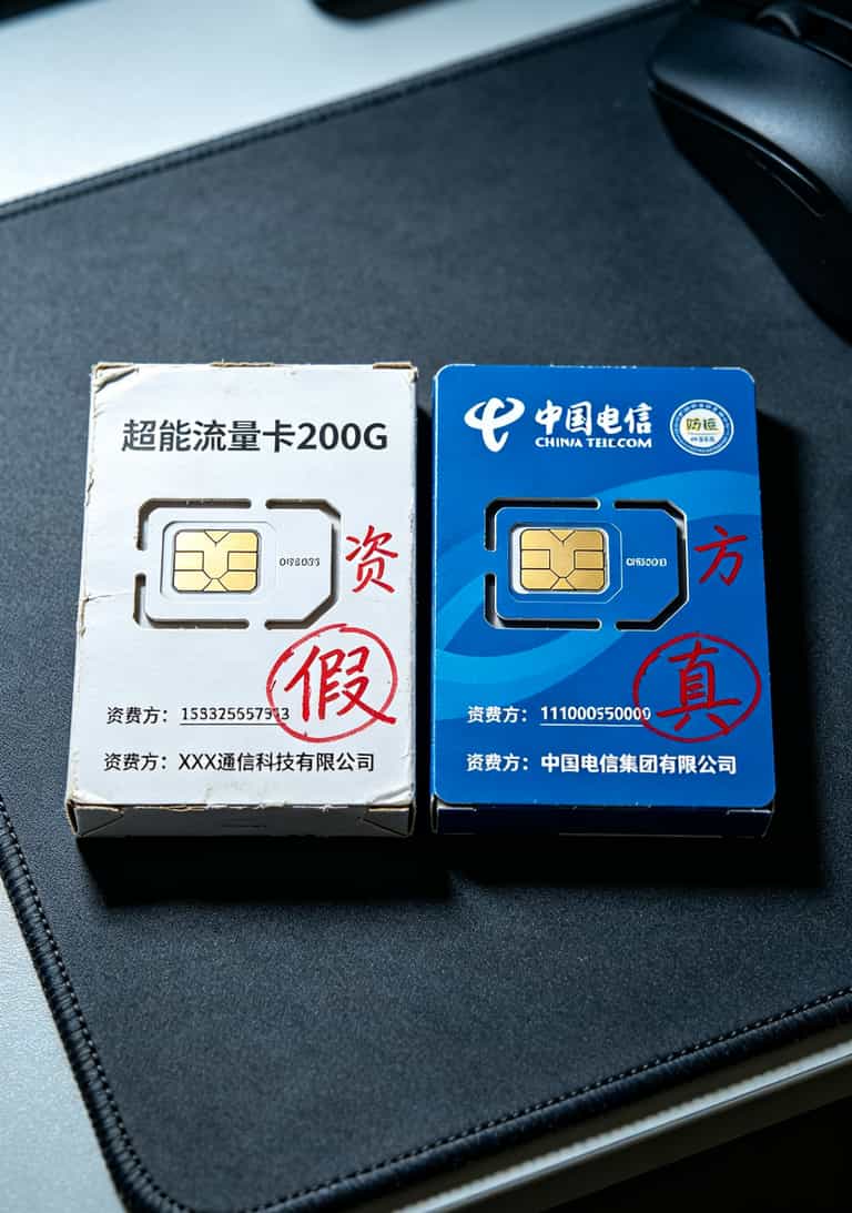 华为5G随身WiFi到底配哪个电信卡流量包月套餐?踩坑5次亏了200块,这篇给你抄作业 四类坑人卡的对比示意图,标明限速卡、定向卡、物联卡、短期优惠卡的典型特征