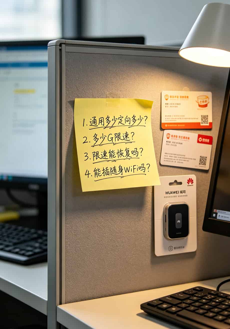 华为随身WiFi到底配什么卡?200gb流量是什么卡?我换了7张卡踩坑总结 买流量卡前必问的四个问题写在便签纸上
