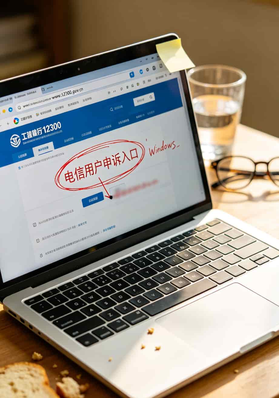 工信部12300官网首页截图，申诉入口用红框标出