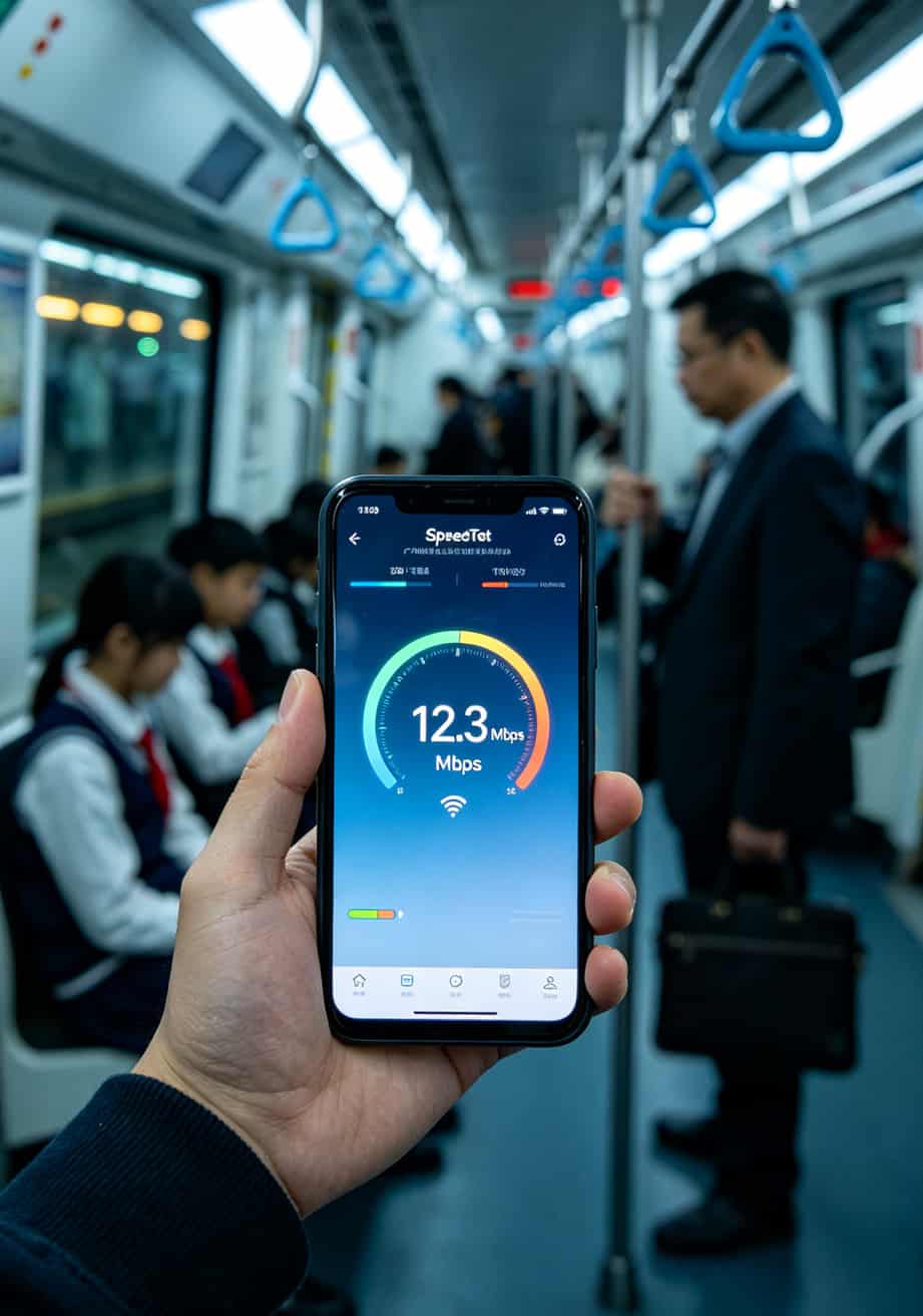 广州地铁三号线客村站手机信号测试截图