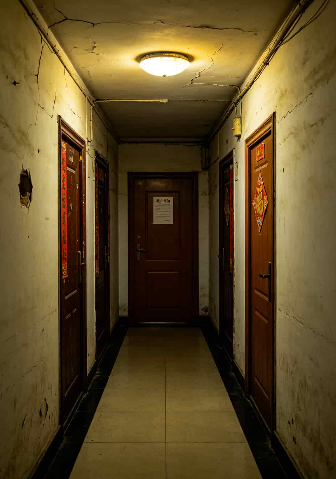 广州大学城宿舍楼外观，周边有绿化和自行车停放区