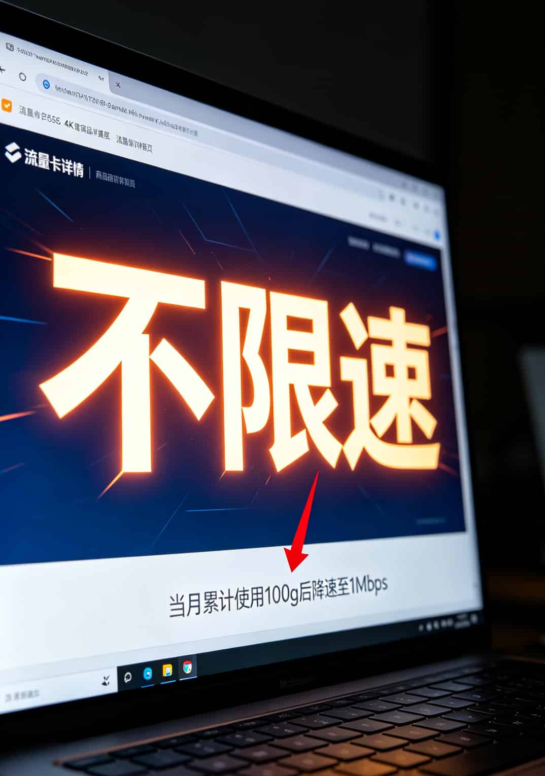 19元100g流量卡,我测了8年就3款能打(2026无套路版) 流量卡详情页小字截图,标注限速条款藏匿位置