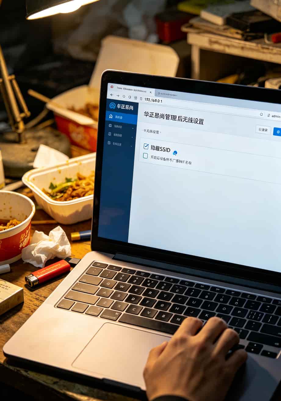 办流量卡无限被坑了三年,我总结出这套随身WiFi避坑指南 华正易尚管理后台隐藏SSID设置界面