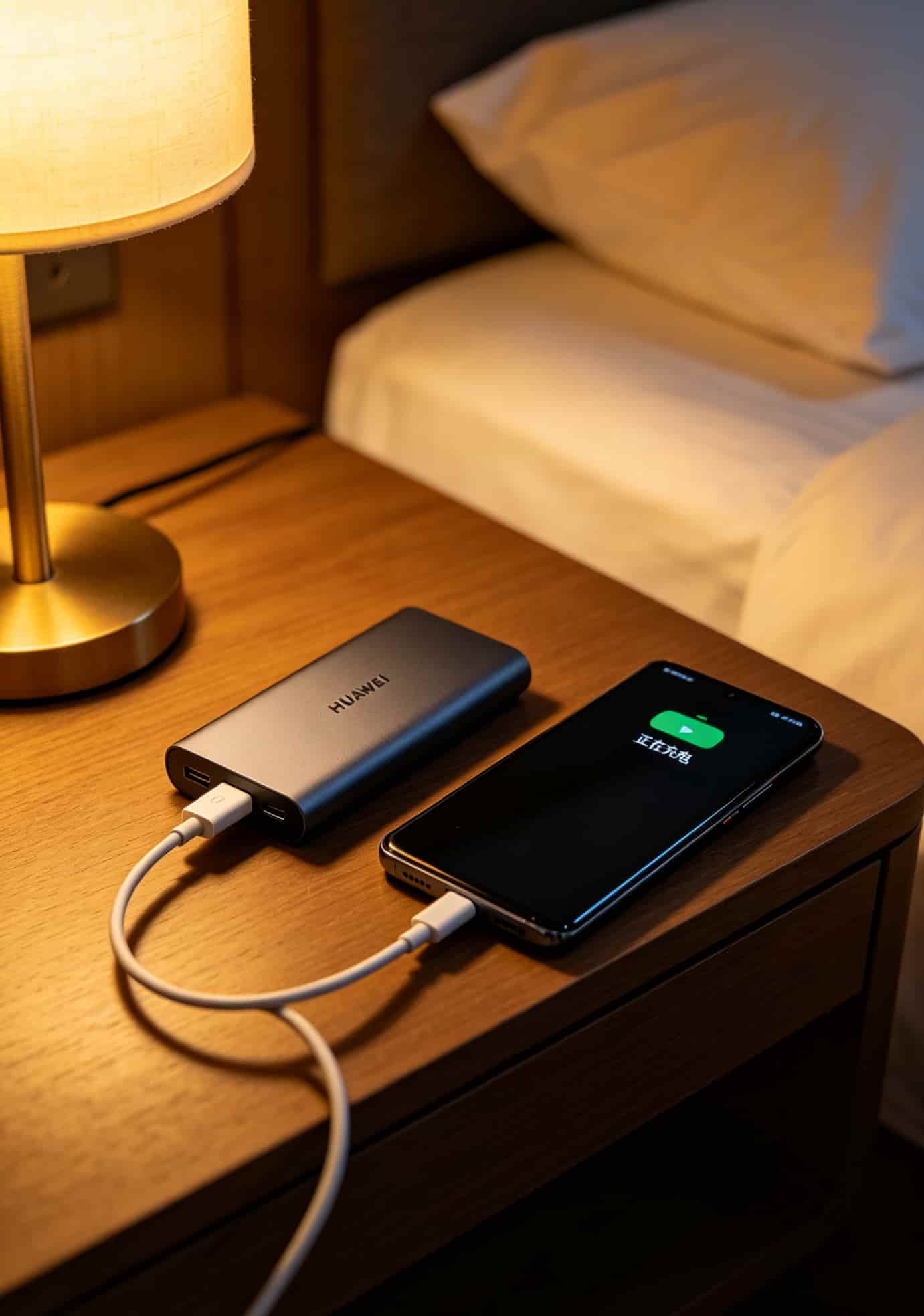 华为5G随身WiFi放在牛仔裤口袋里只露出一小截