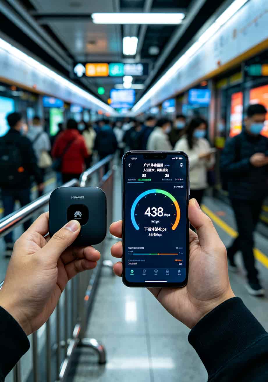 华为5G随身WiFi用数据线给手机充电实拍