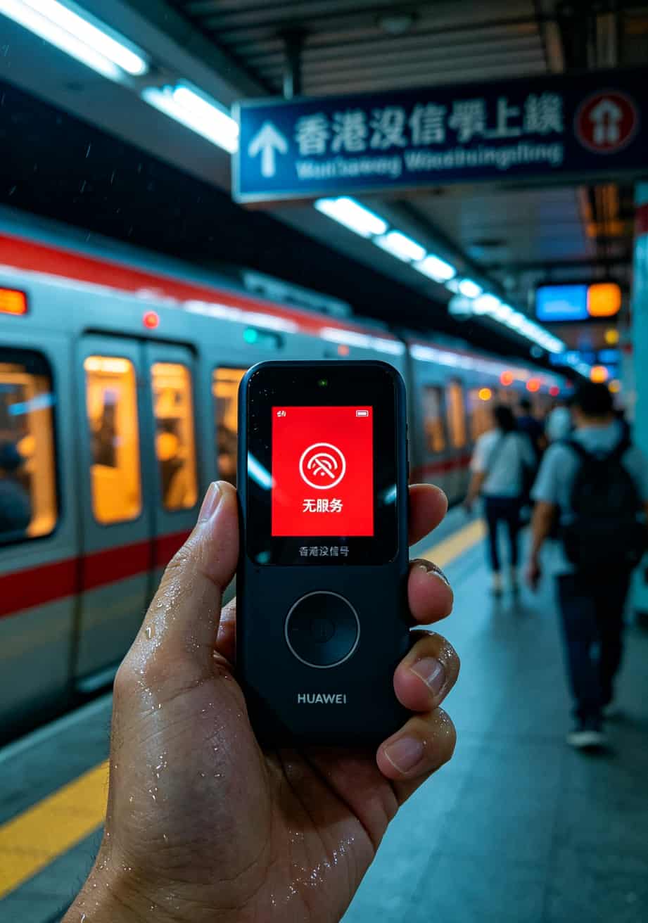 掏心窝子!华为随身WiFi配上**不限量电信全国通用流量卡**,8年踩坑换来的10条铁律 华为随身WiFi在香港搜不到网络的提示界面