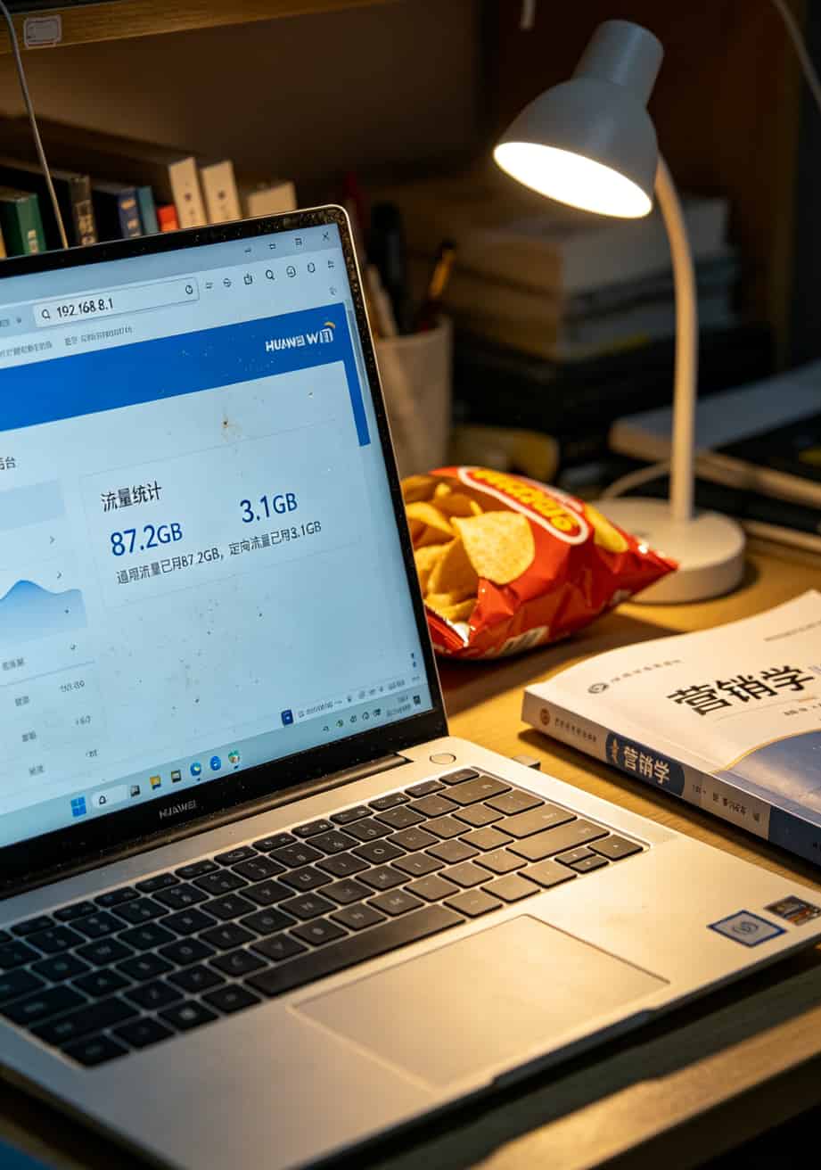 华为随身WiFi后台流量统计页面截图