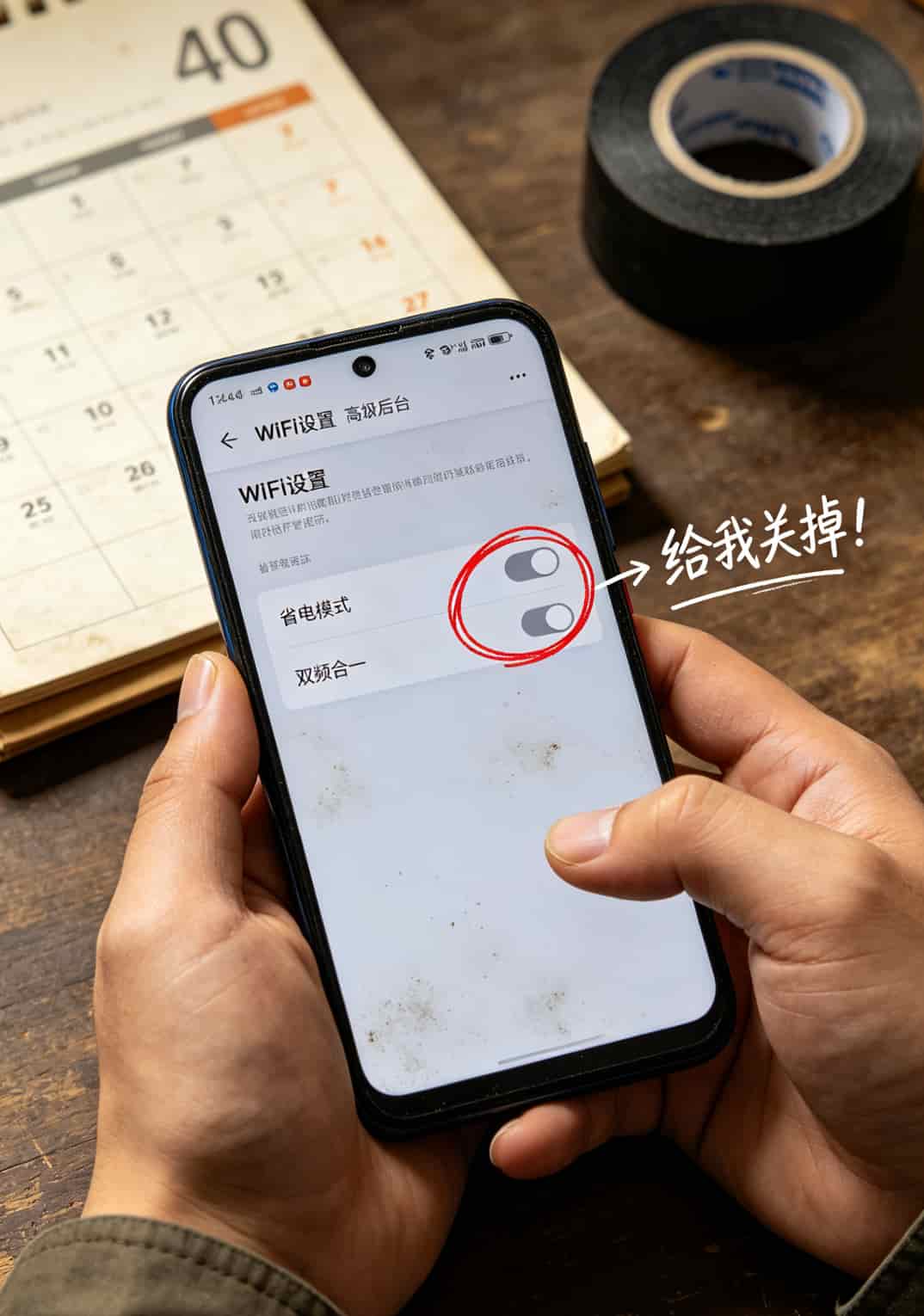 强哥血泪总结:华为随身WiFi插台式机,配这种0月租费的流量卡才叫真省钱 华为随身WiFi后台设置界面,圈出“省电模式”开关和“双频合一”开关