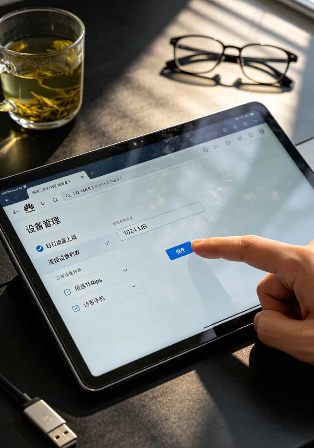 流量卡10g能用多久?实测告诉你答案,别再被忽悠了 华为随身WiFi管理后台流量限制设置界面