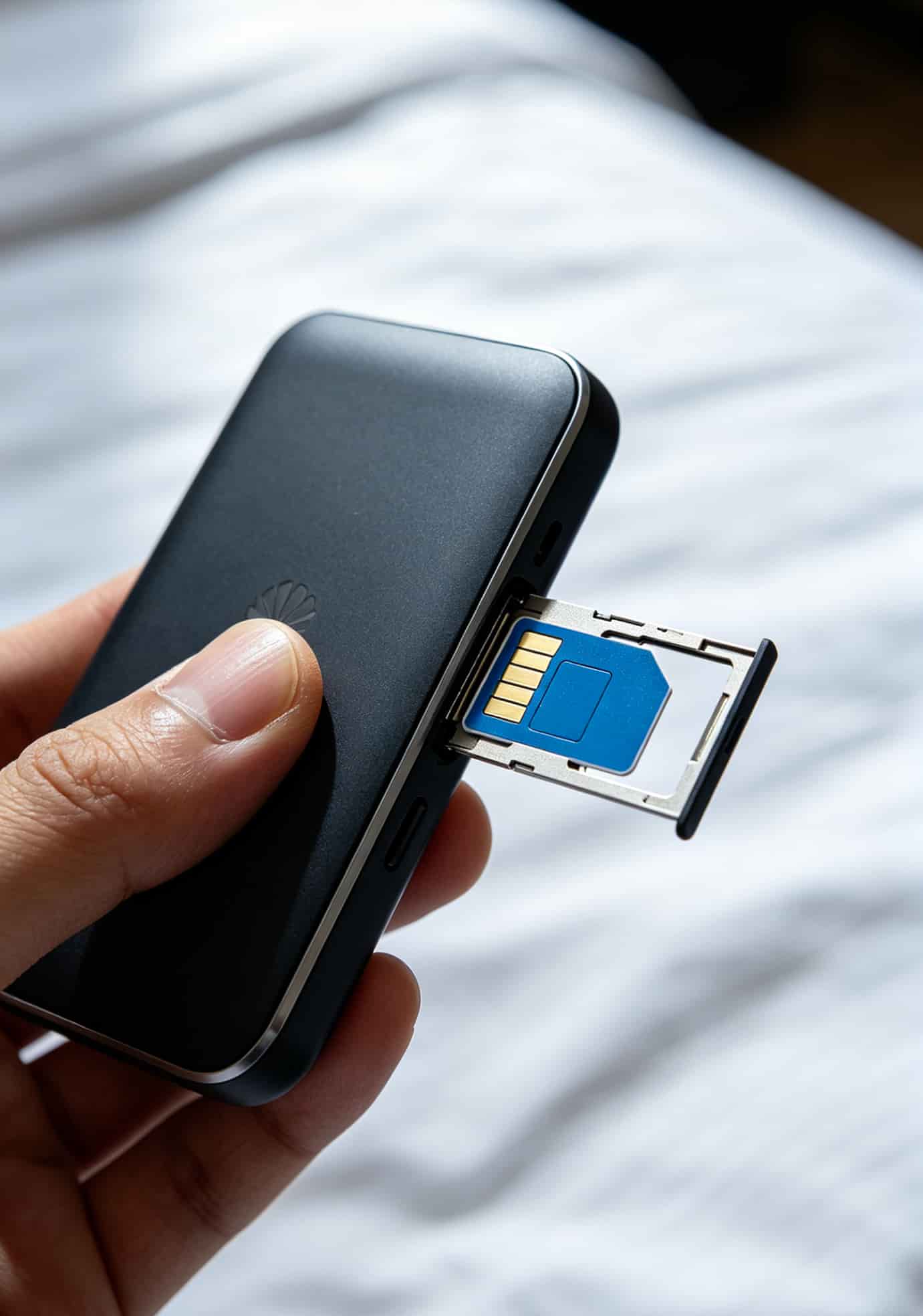 华为随身WiFi配“10位数流量卡”,出差三年我省下两千块(附避坑指南) 华为随身WiFi公开版侧面卡槽实拍