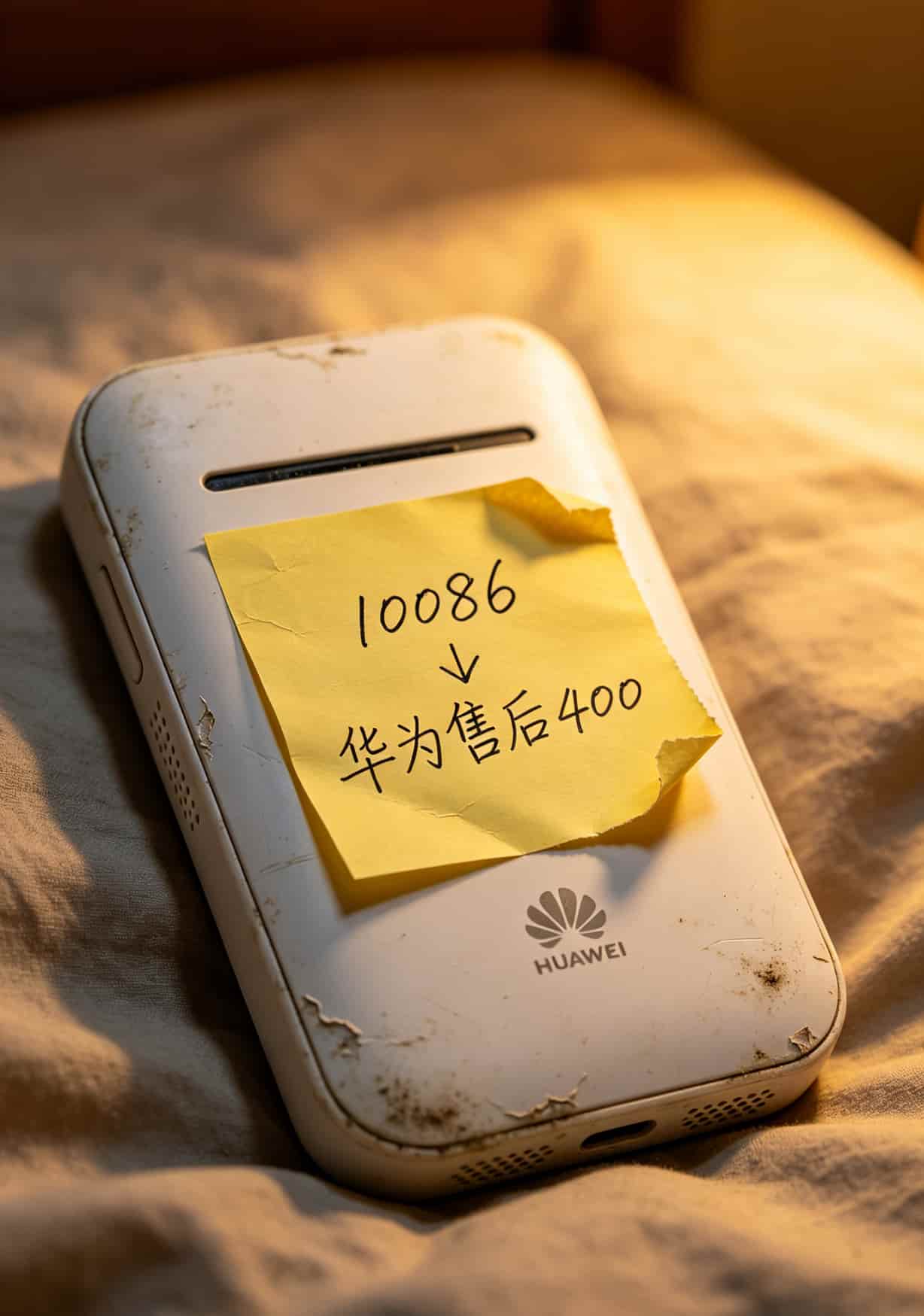 踩了大半年坑才搞懂:随身WiFi这么选最划算,**19元200g通用流量卡**真能省出一个亿 华为随身WiFi设备背面,一张手写标签贴着客服电话和运营商热线