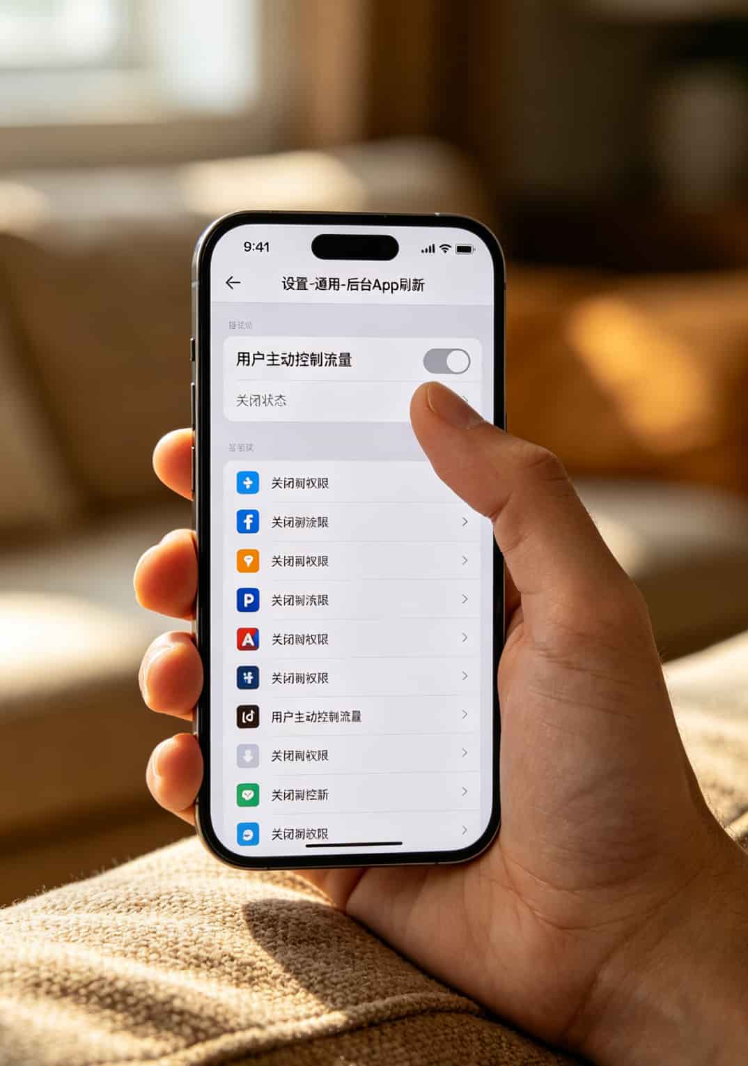 联通流量卡19元100G,到底值不值?我修了六年手机,实话全撂这了 手机设置界面关闭后台刷新的操作截图