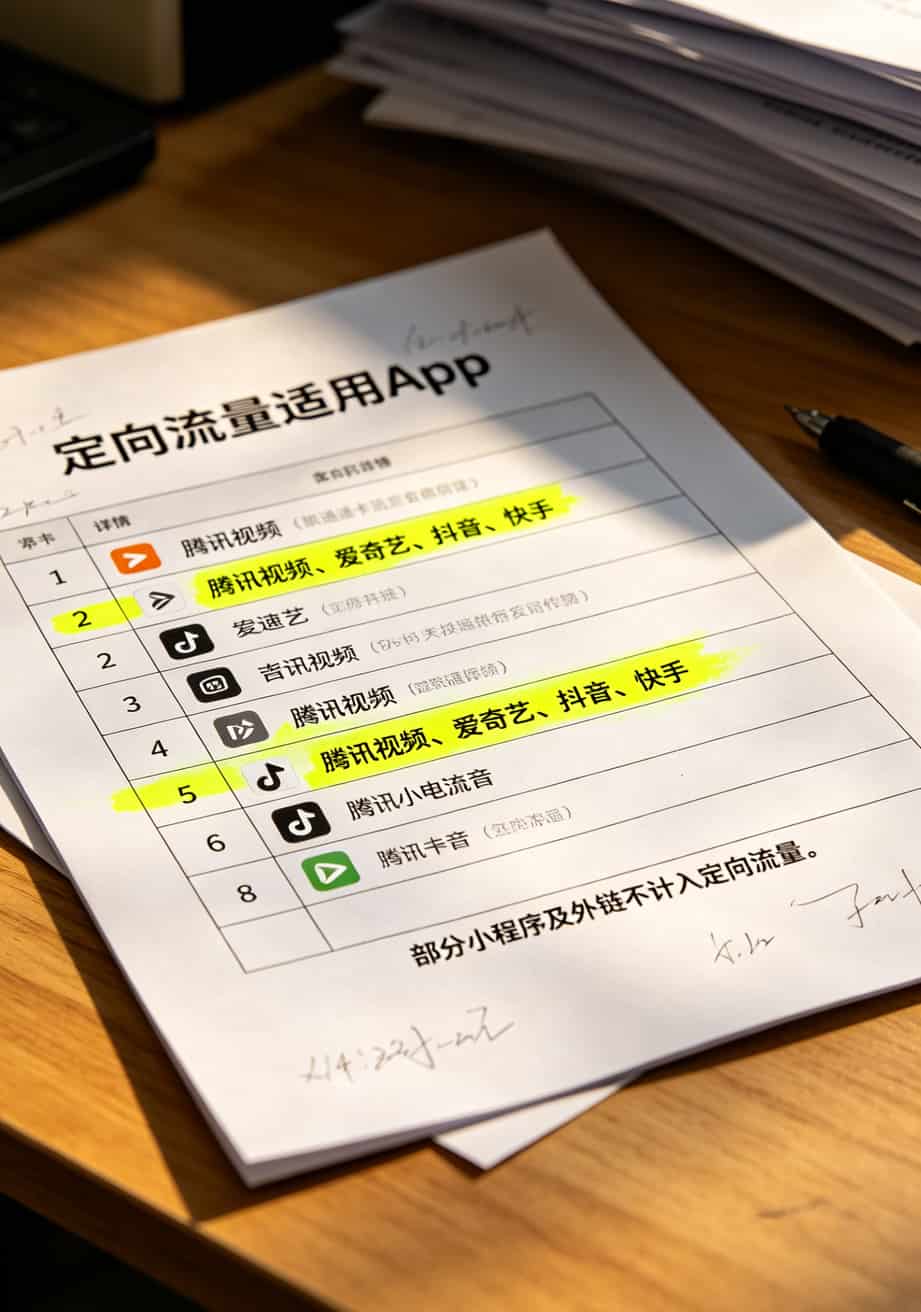 联通流量卡19元100G,到底值不值?我修了六年手机,实话全撂这了 联通官方App显示的定向流量适用App列表截图