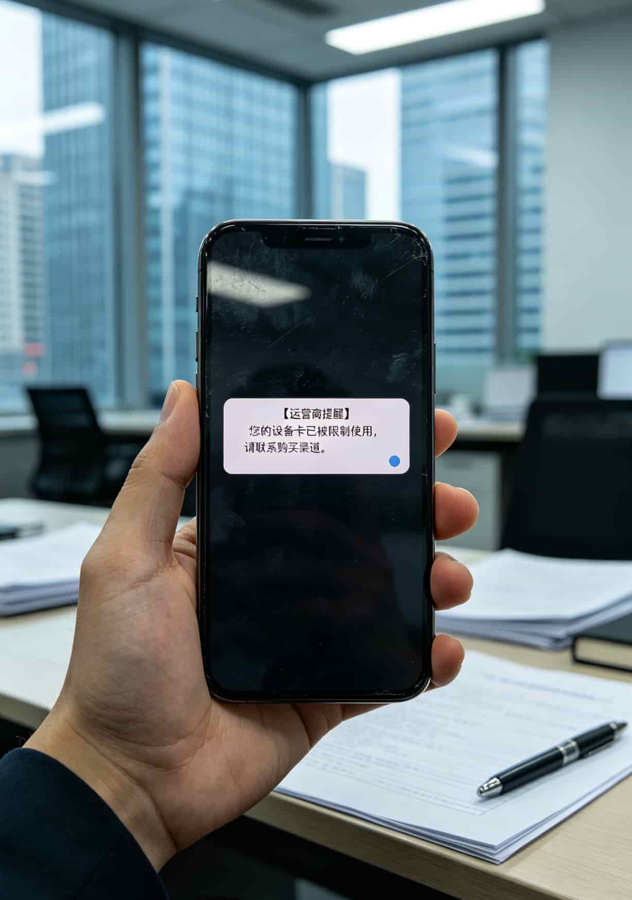 物联网卡被封的短信提醒截图