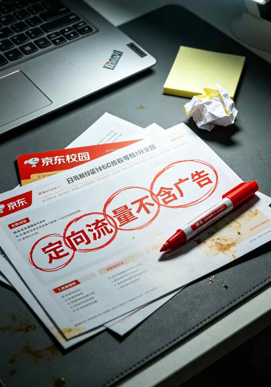 充值流量卡别再乱买了!我踩过的坑比你吃的盐还多(附校园卡/随身WiFi真实测评) 京东校园卡套餐详情页截图,用红圈标出“定向流量不含广告”的小字