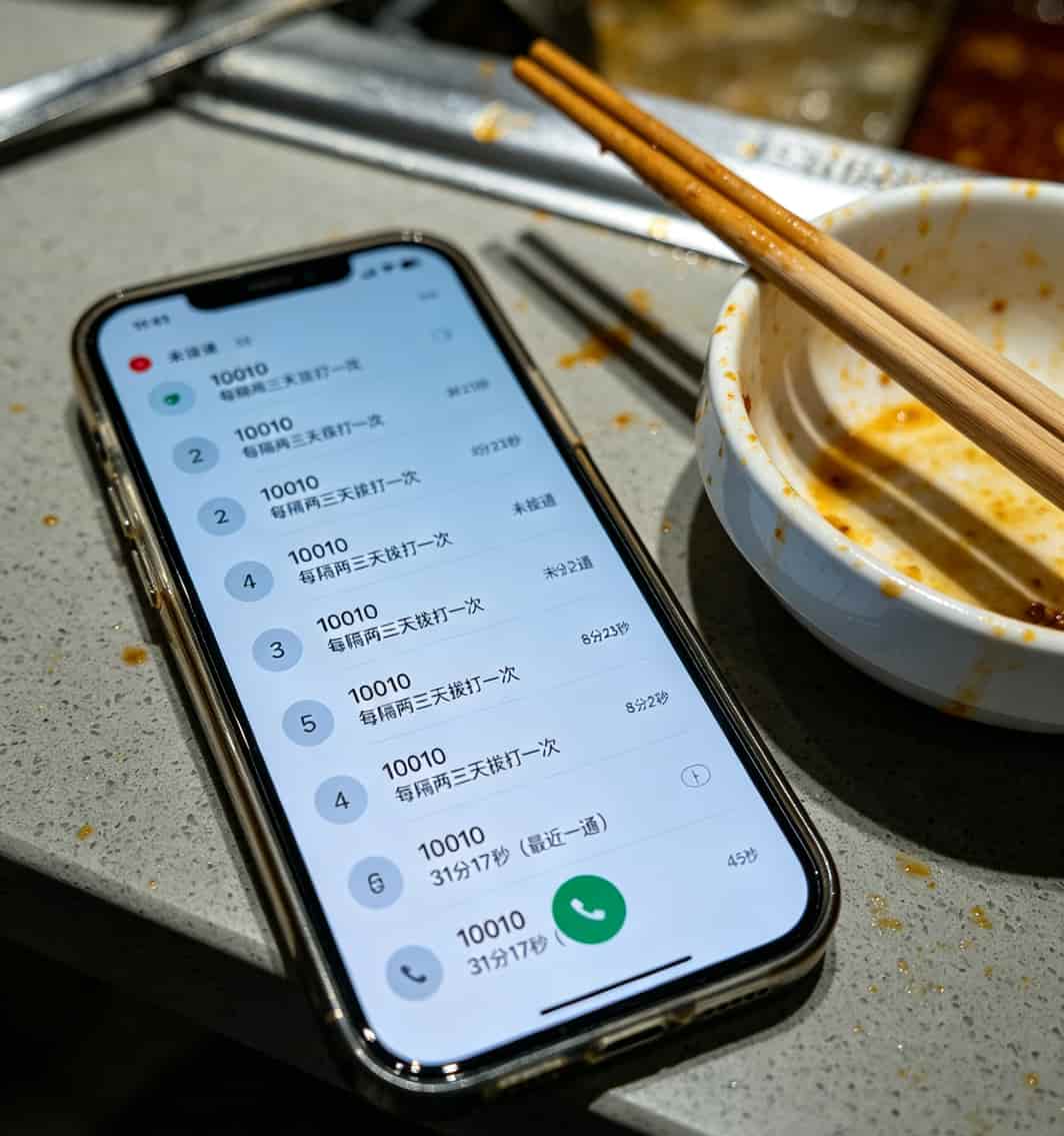 19块钱的“不打电话的流量卡”,我亏了300块后才敢写这篇大实话 手机通话记录页面,显示拨打运营商客服电话的截图