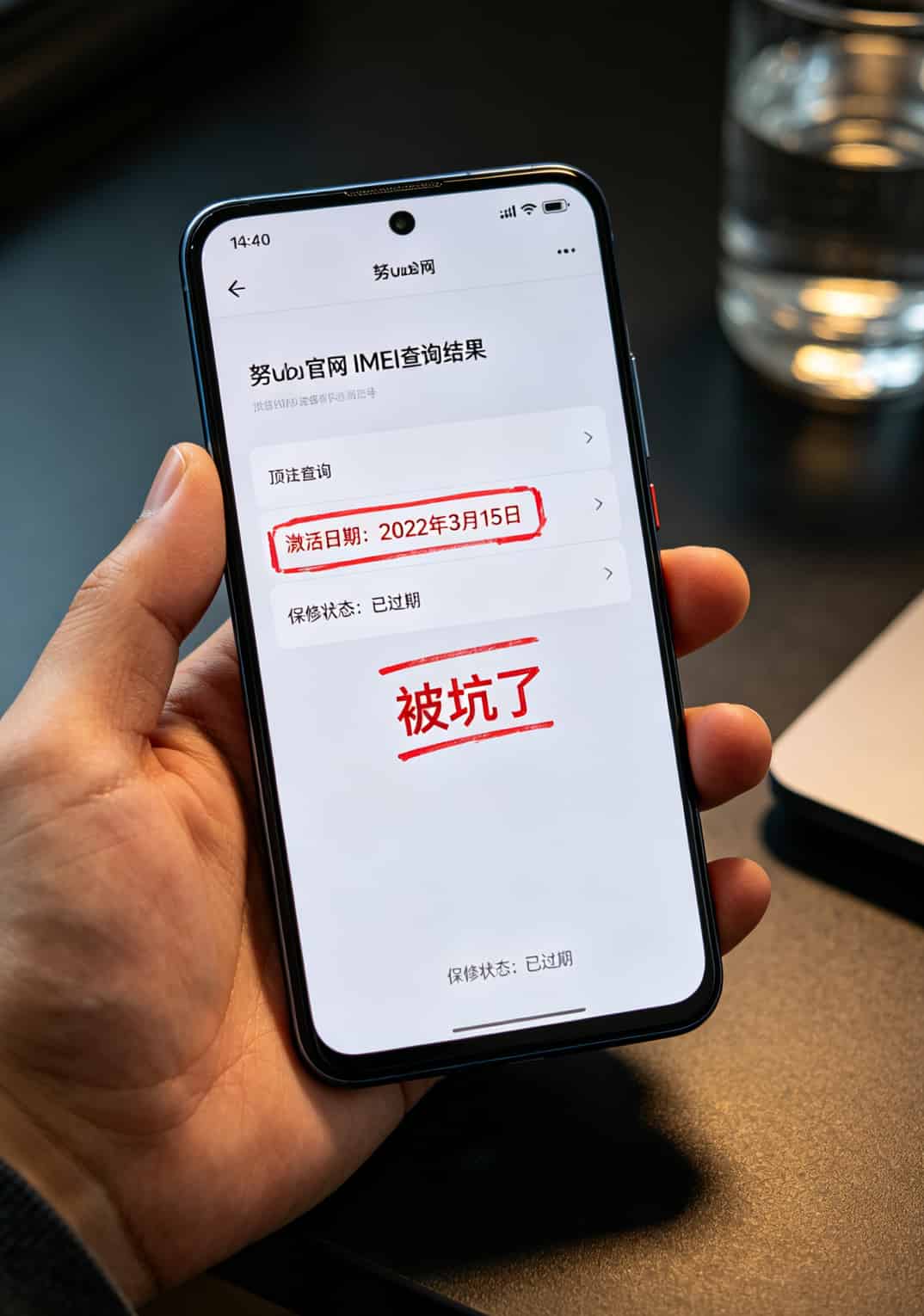 笔记本电脑能用流量卡吗?我折腾了半年,800块学费换来的大实话 手机屏幕显示IMEI码查询结果,红色箭头标出激活日期