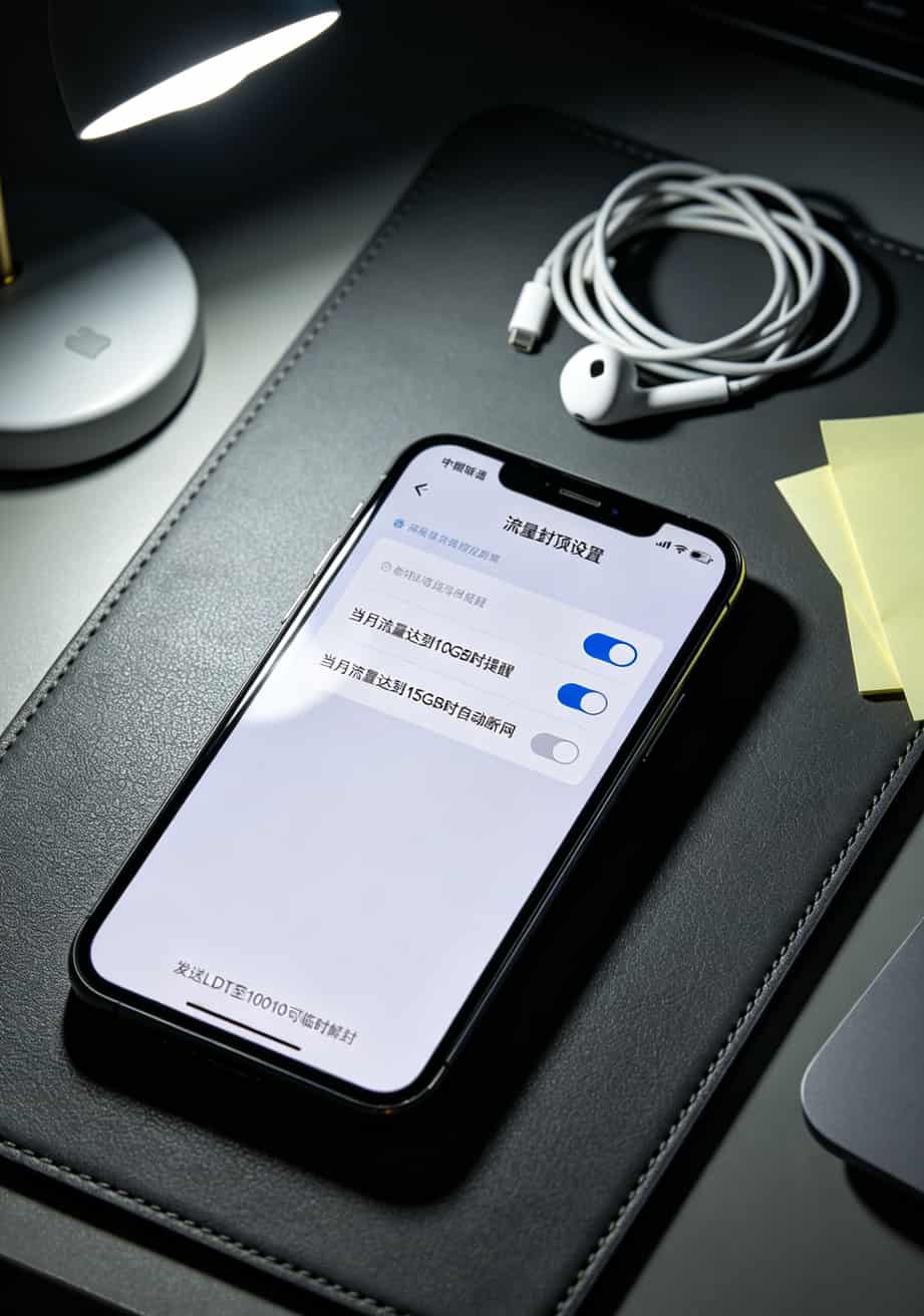 联通APP设置流量封顶功能界面截图