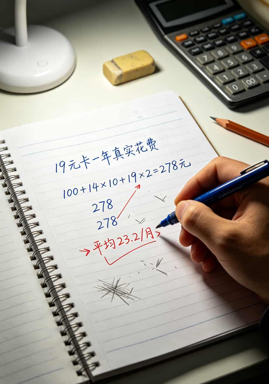 19元100G流量卡怎么办理才不踩坑?跑市场半年废了6张卡,这篇全是实话 19元流量卡一年实际花费计算明细表
