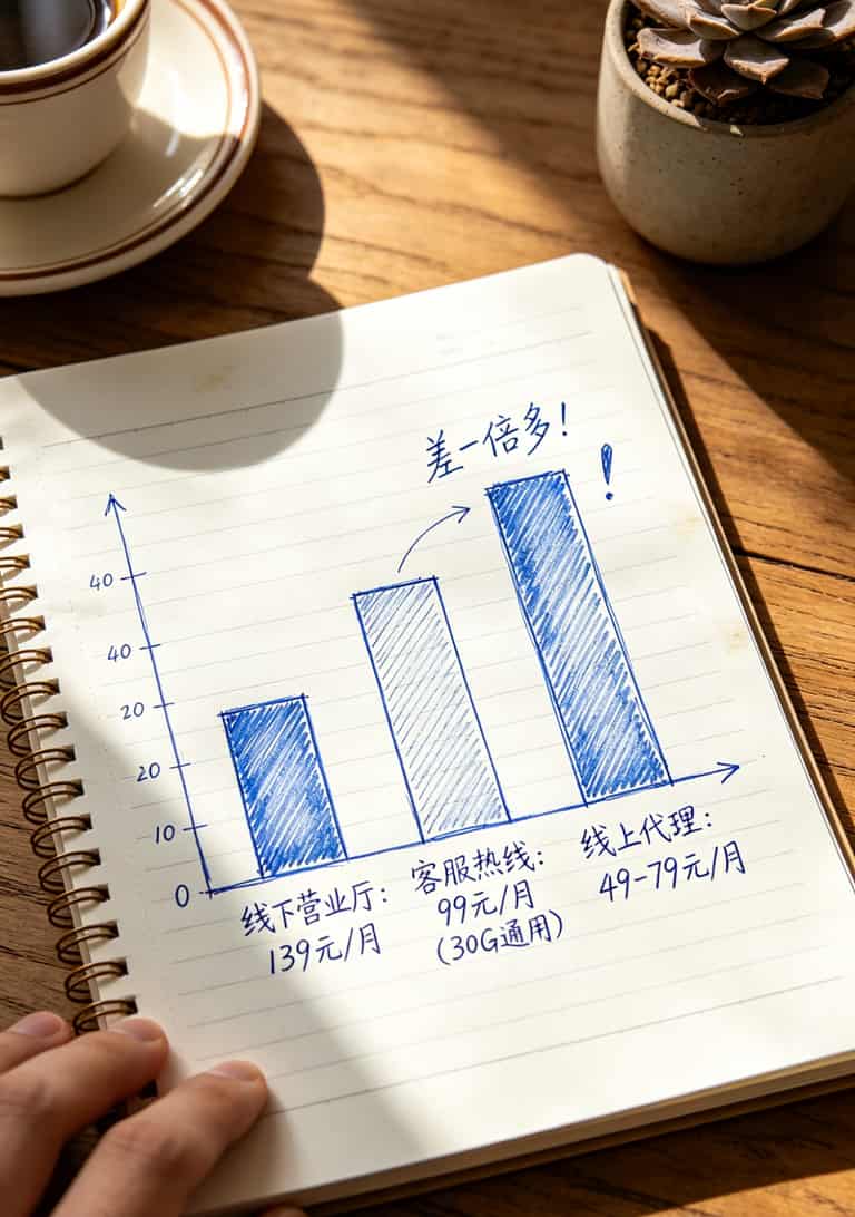 线上线下办卡价格对比柱状图