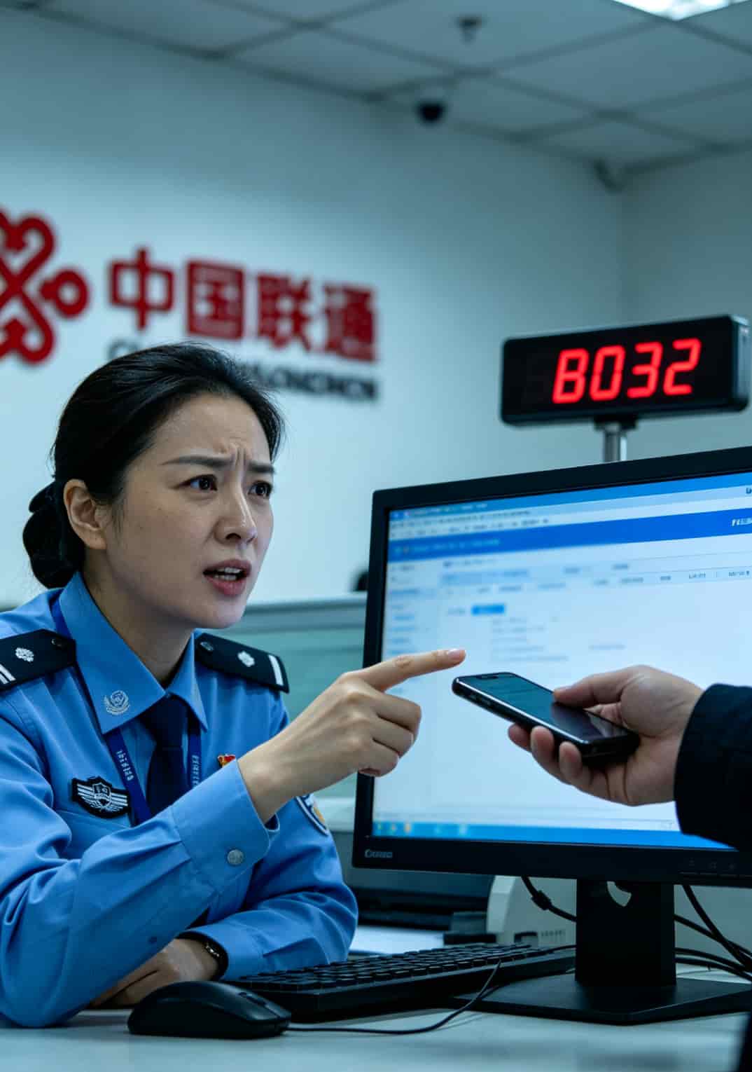 流量卡怎么买划算?19元100G背后的真相,看完你就不纠结了 联通营业厅工作人员查询手机卡类型的场景