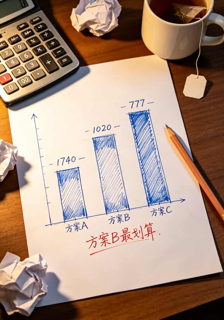 两年使用成本对比柱状图，手机热点vs插卡路由器官方套餐vs物联卡