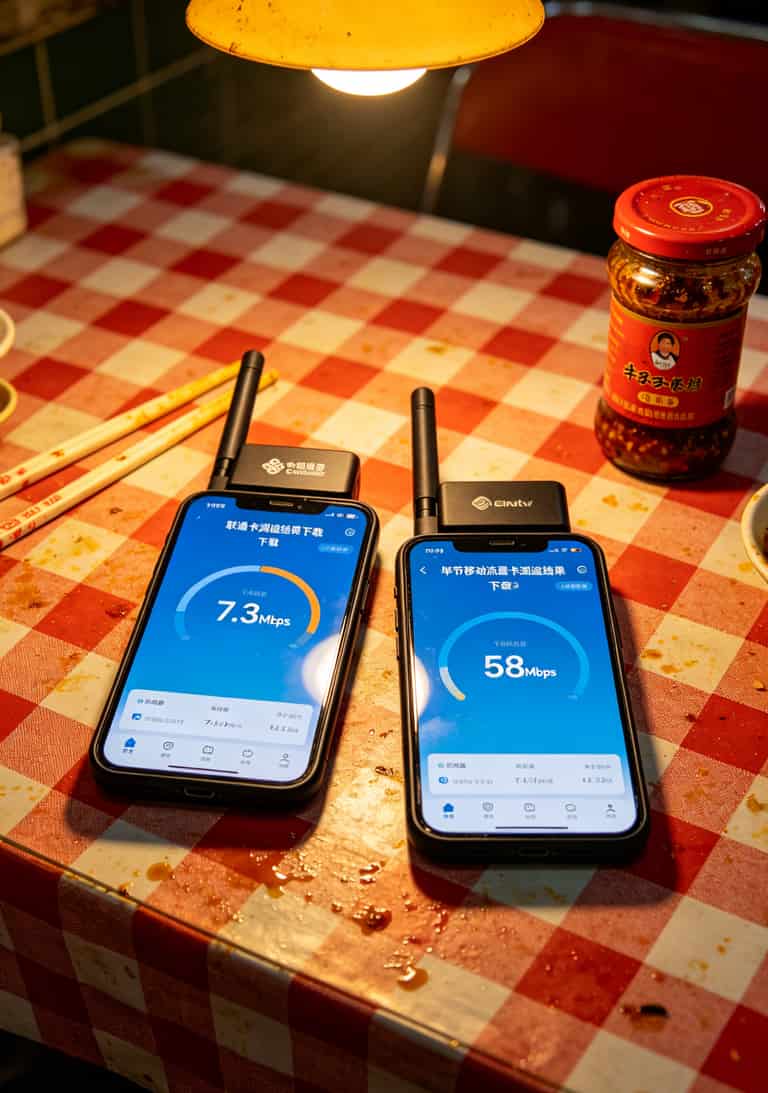 移动5G网络测速结果对比截图