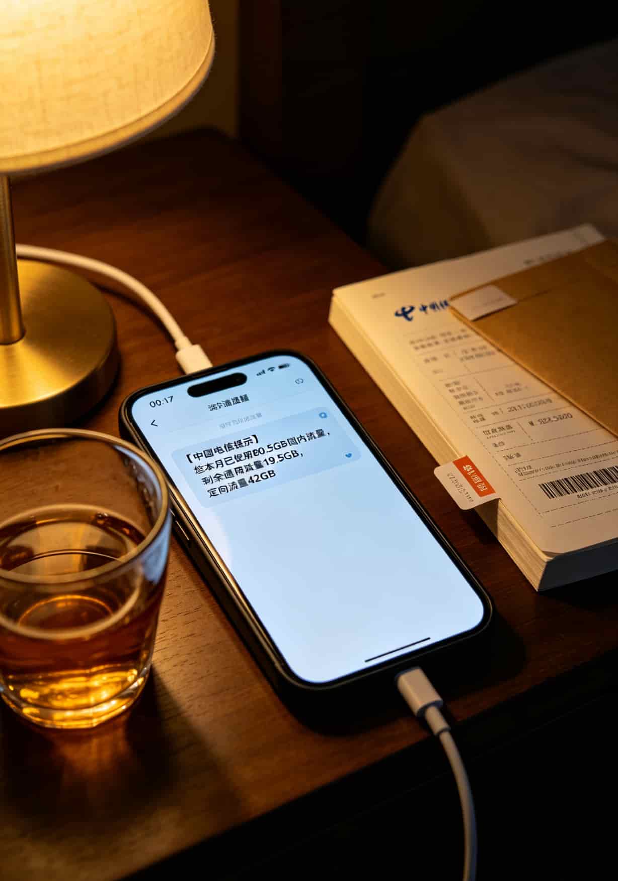 手机短信提醒截图，显示“您已使用80G流量，剩余20G”
