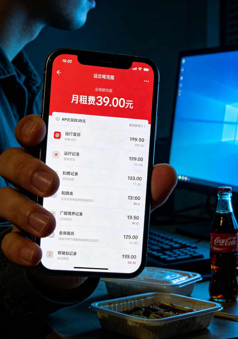 跑了8年业务,换了4台华为随身WiFi,最后还是这张“长期19元月租流量卡”治好了我的焦虑 手机营业厅APP界面,显示月租39元的扣费记录